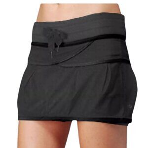 LULULEMON "Personal Best" Black Ruffle Skort | US 6